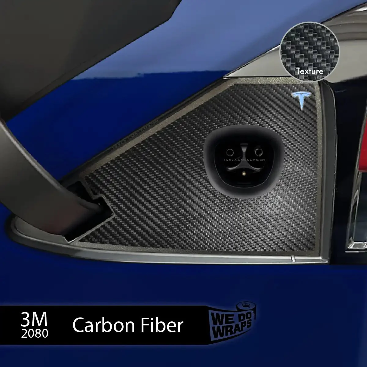 3M Carbon Fiber Tesla Charge Port Wrap | Model X