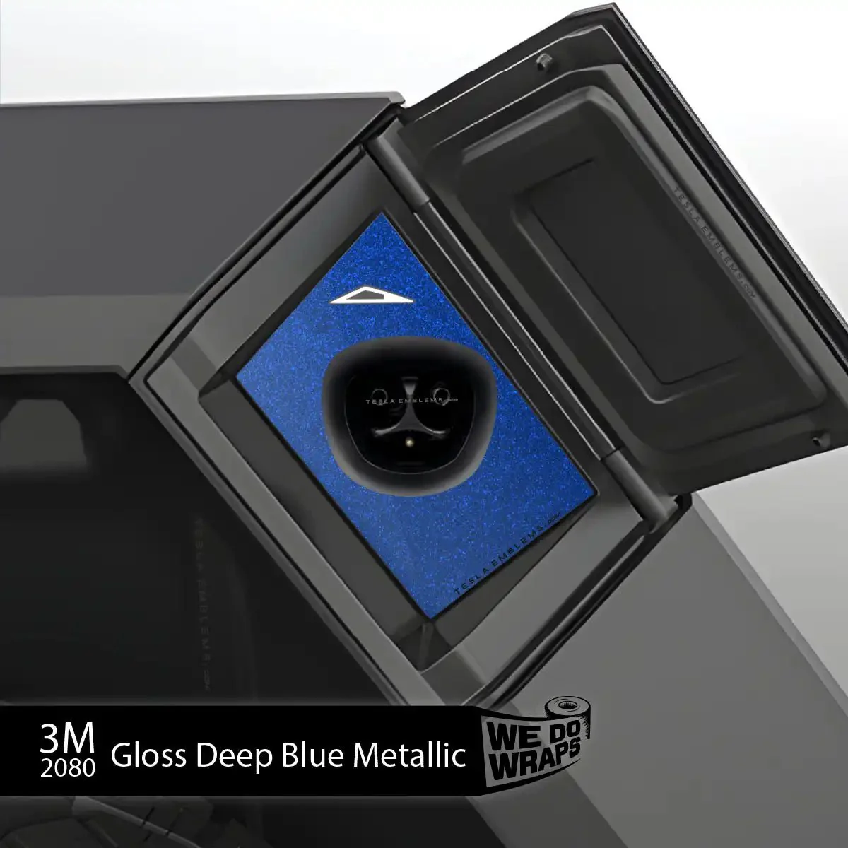 3M Deep Blue Metallic Tesla Charge Port Wrap | Cybertruck