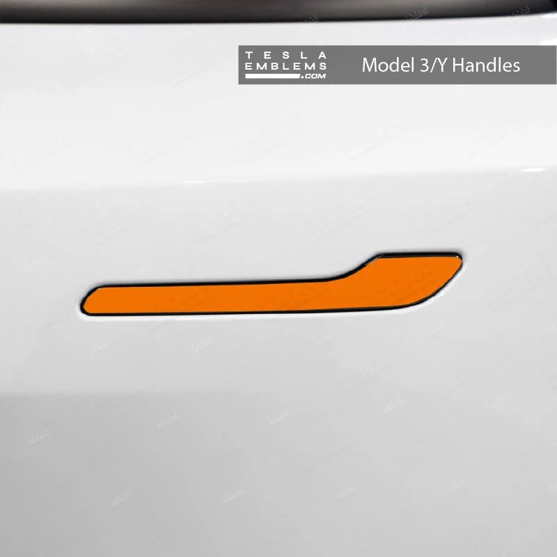3M Gloss Deep Orange Tesla Door Handle Decals (4pcs)
