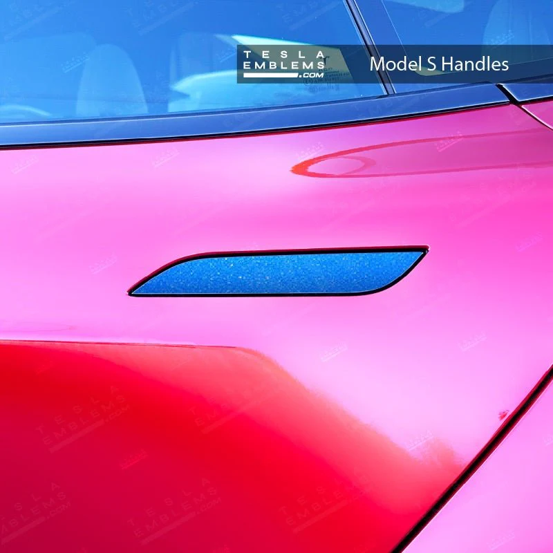 3M Gloss Fire Blue Tesla Door Handle Decals (4pcs) - Image 2