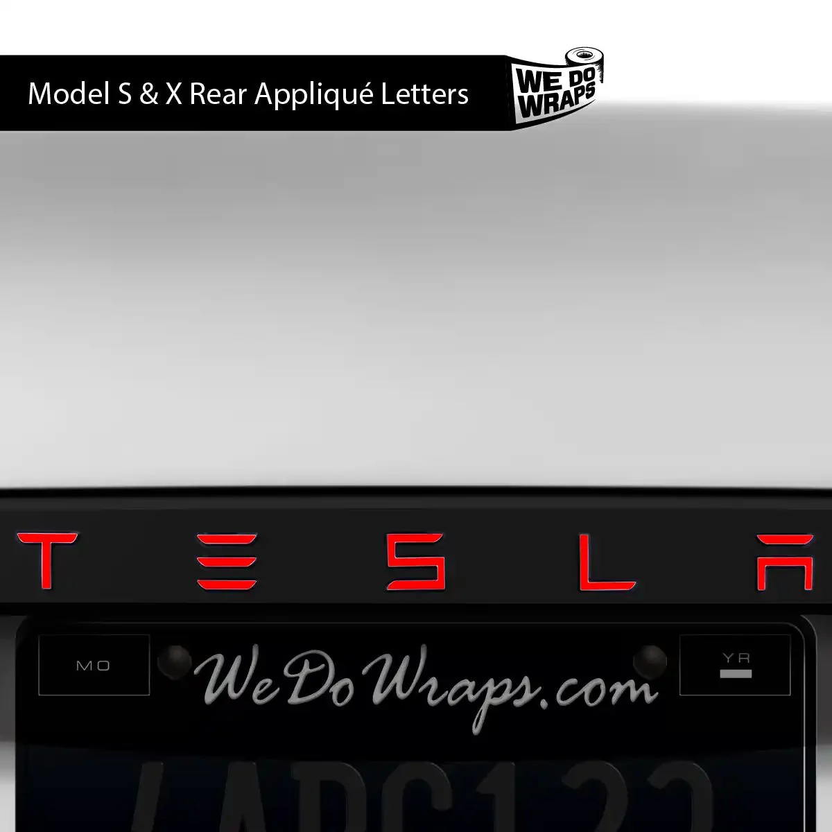3M Gloss Hot Rod Red Tesla Emblem Decals (Front + Back) | Model S - Image 3