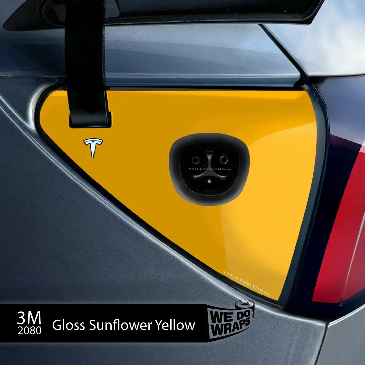 3M Gloss Sunflower Yellow Tesla Charge Port Wrap | Model Y