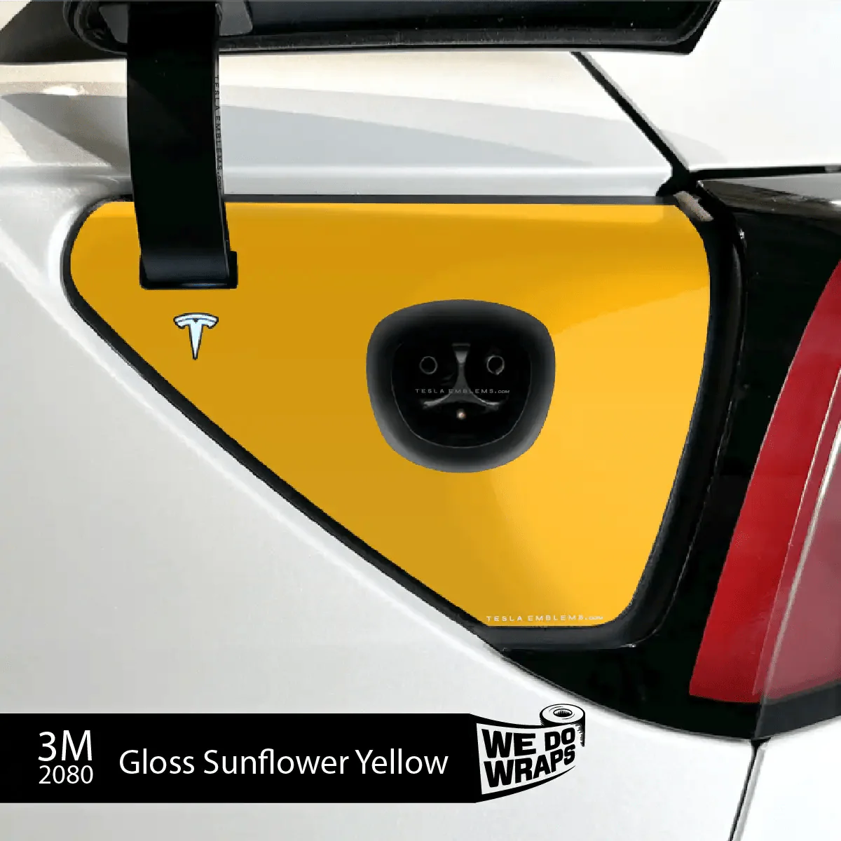 3M Gloss Sunflower Yellow Tesla Charge Port Wrap | Model Y - Image 2
