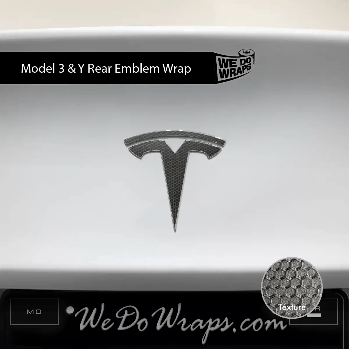 3M Matrix Black Tesla Emblem Decals (Front + Back) | Model 3 - Image 3