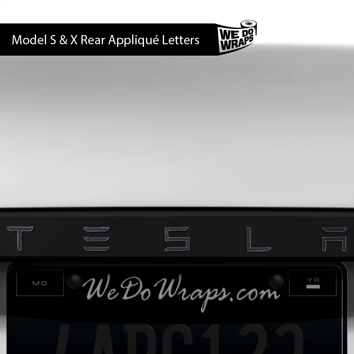 3M Matte Black Metallic Tesla Emblem Decals (Front + Back) | Model S - Image 3