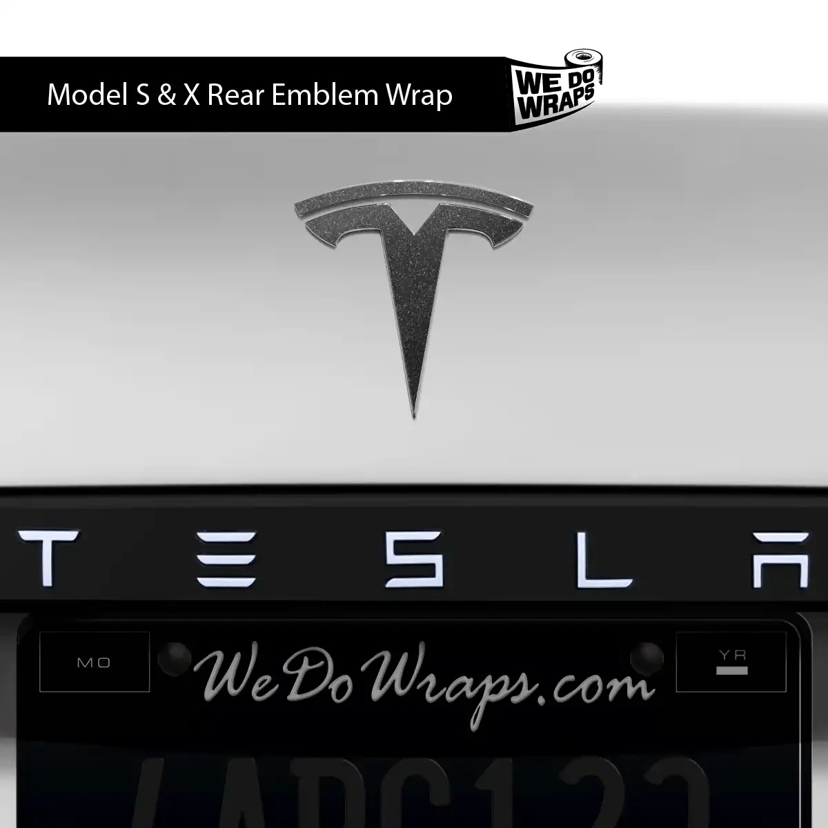 3M Matte Black Metallic Tesla Emblem Decals (Front + Back) | Model S - Image 4