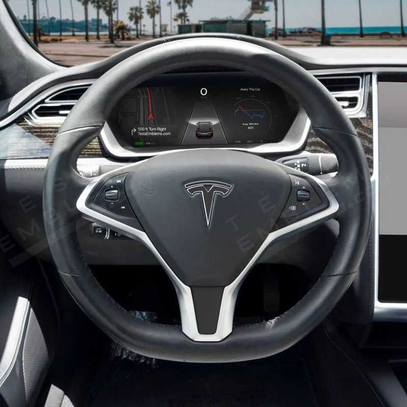 3M Matte Black Metallic Tesla Steering Wheel Wrap | Model S