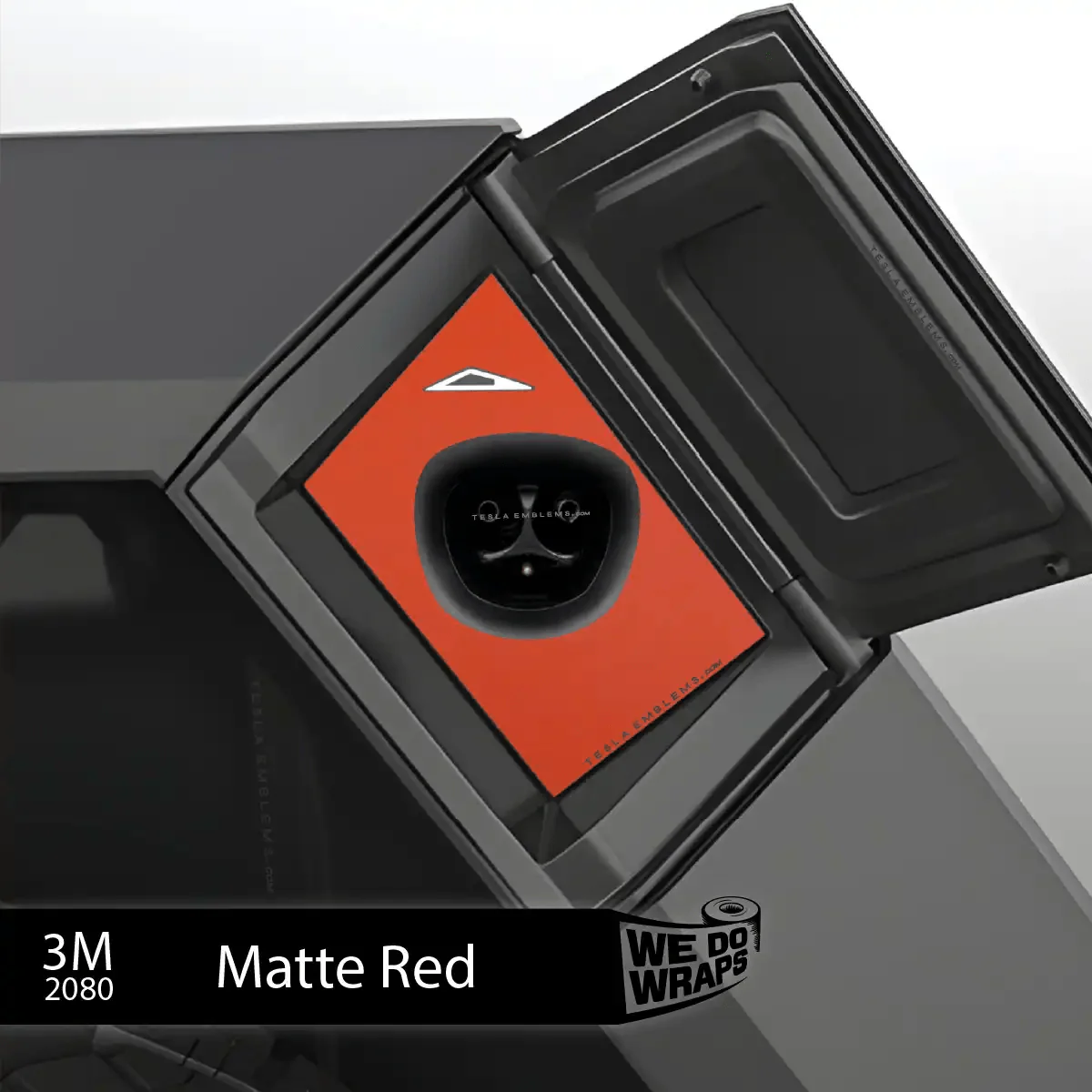 3M Matte Red Tesla Charge Port Wrap | Cybertruck
