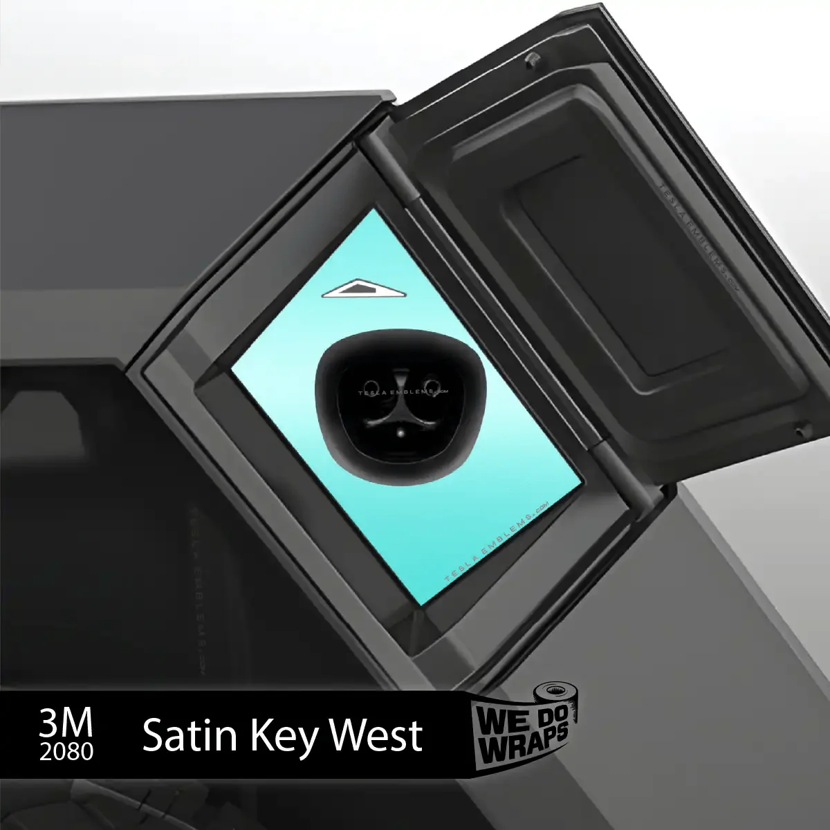 3M Satin Key West Tesla Charge Port Wrap | Cybertruck