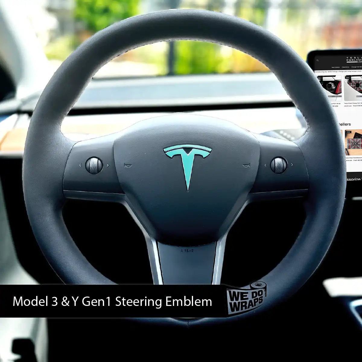 3M Satin Key West Tesla Steering Wheel Wrap | M3 2017-Jan 2024 - Image 3