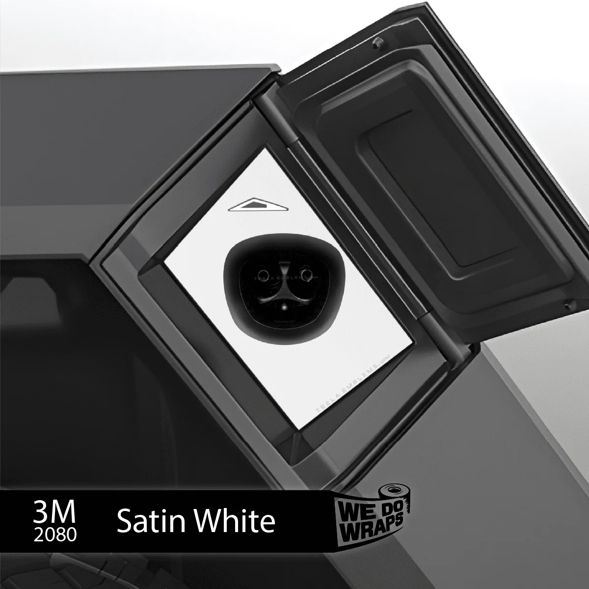 3M Satin White Tesla Charge Port Wrap | Cybertruck