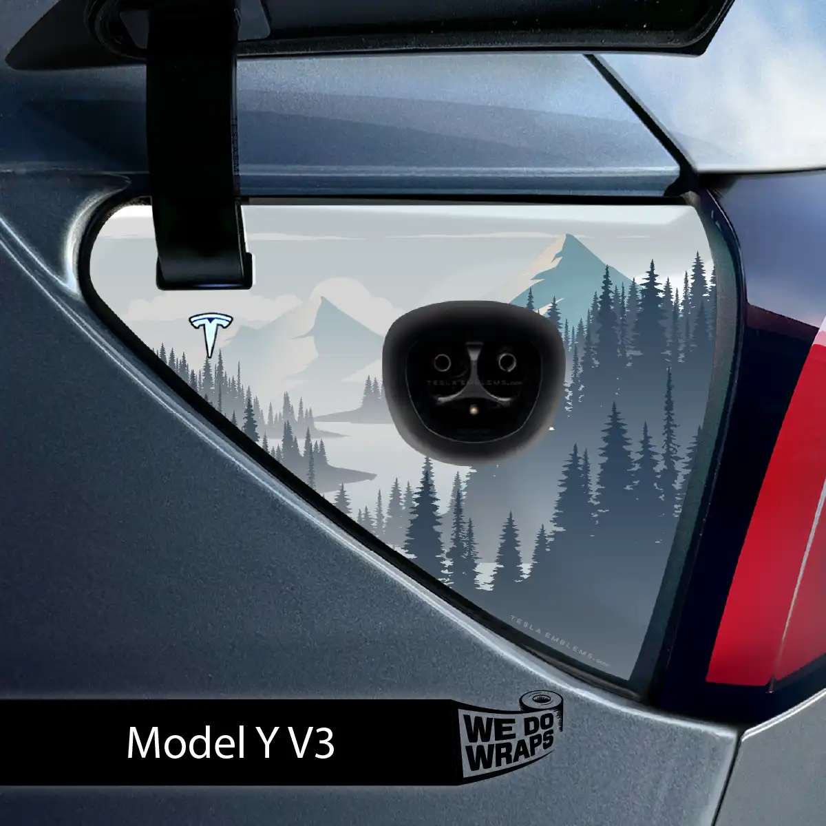 Alpine Retreat Tesla Charge Port Wrap | Model Y