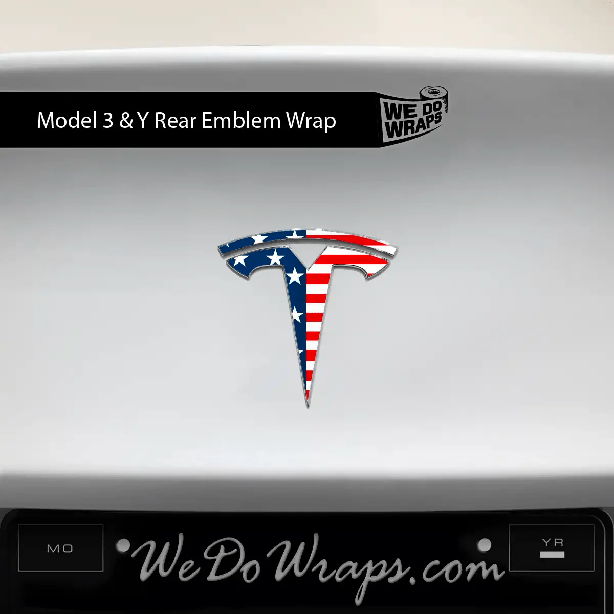 American Flag Tesla Emblem Decals (Front + Back) | Model 3 - Image 2