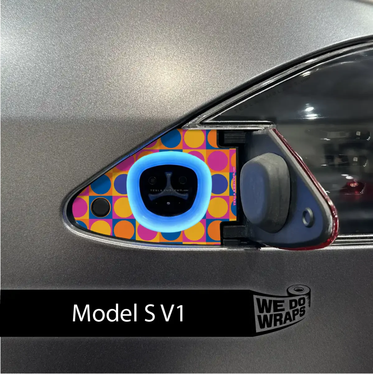 Bright Pop Tesla Charge Port Wrap | Model S - Image 2