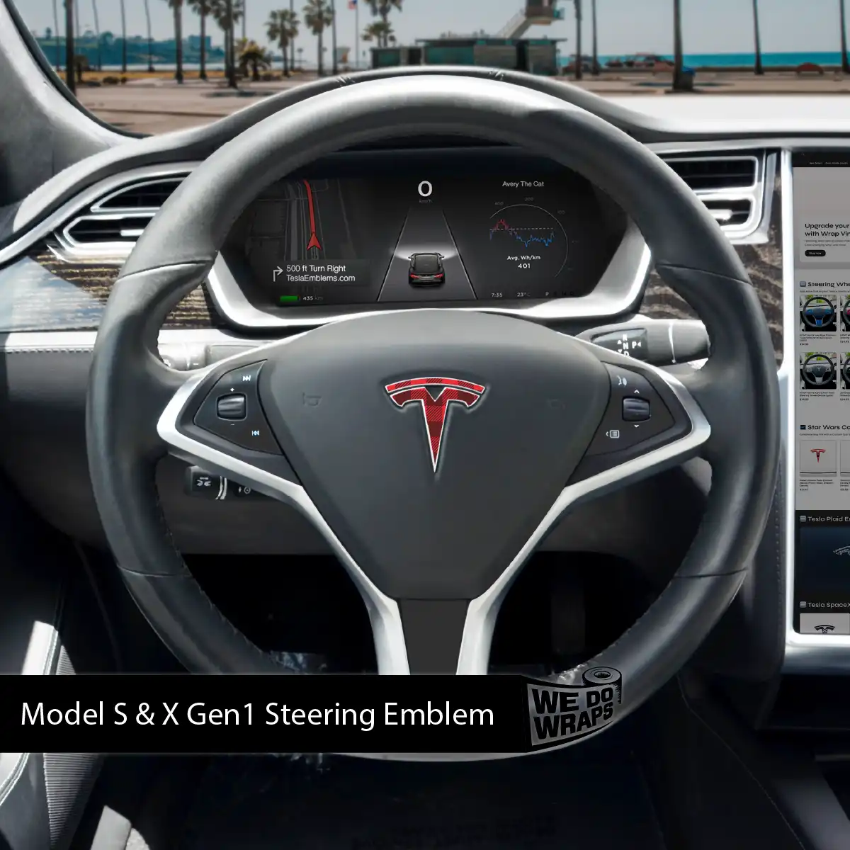 Buffalo Plaid Tesla Steering Wheel Wrap | Model S - Image 3
