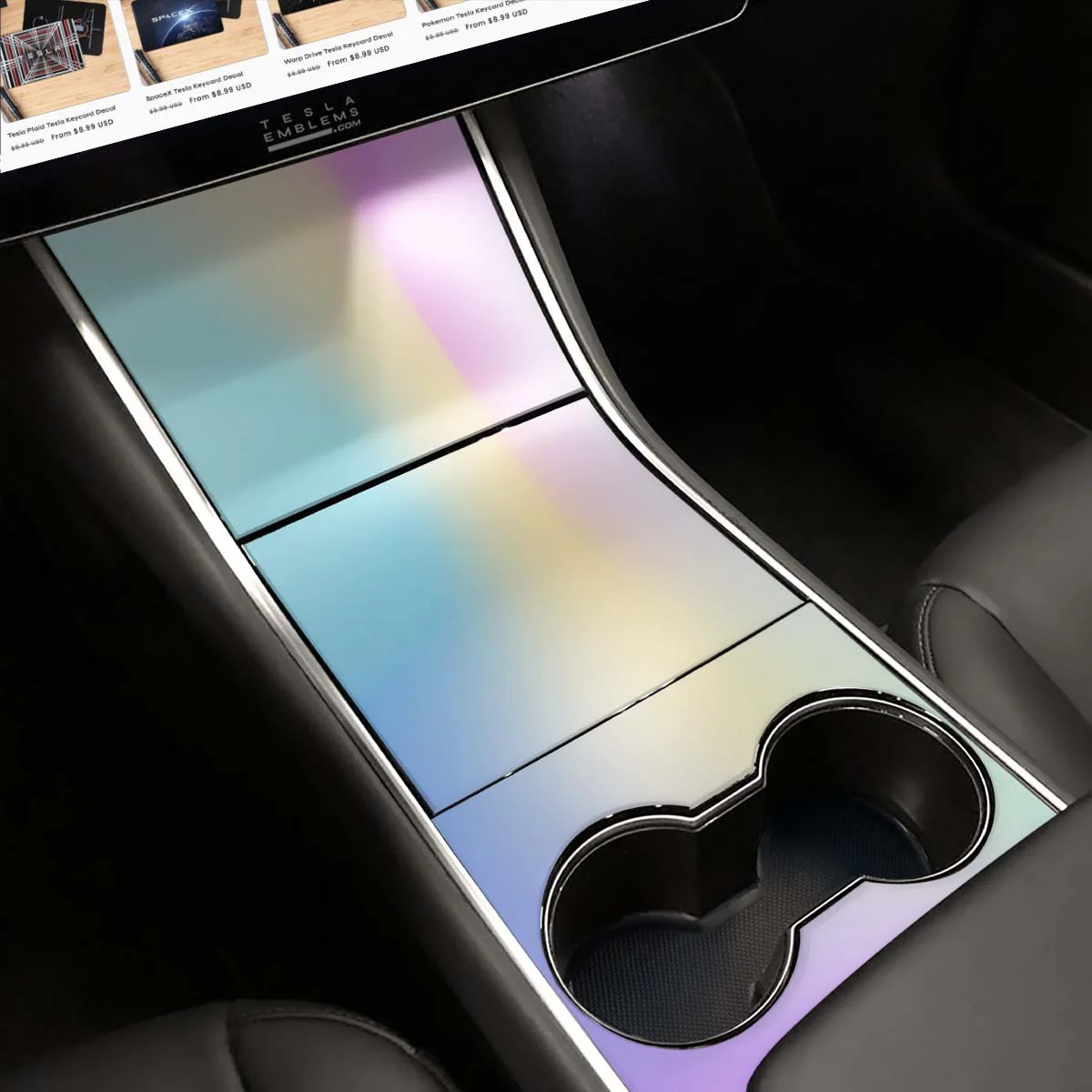 Cotton Candy Gradient | Tesla Center Console Wrap Kit | Model 3 ’17-20