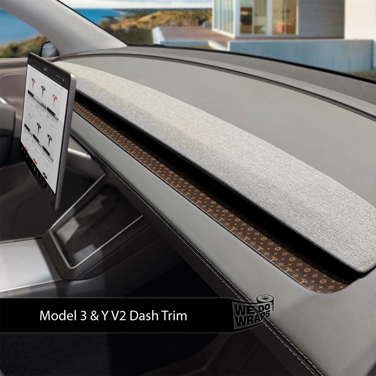 Designer Pattern Tesla Edition Tesla Dash Trim Wrap | Model Y 2026