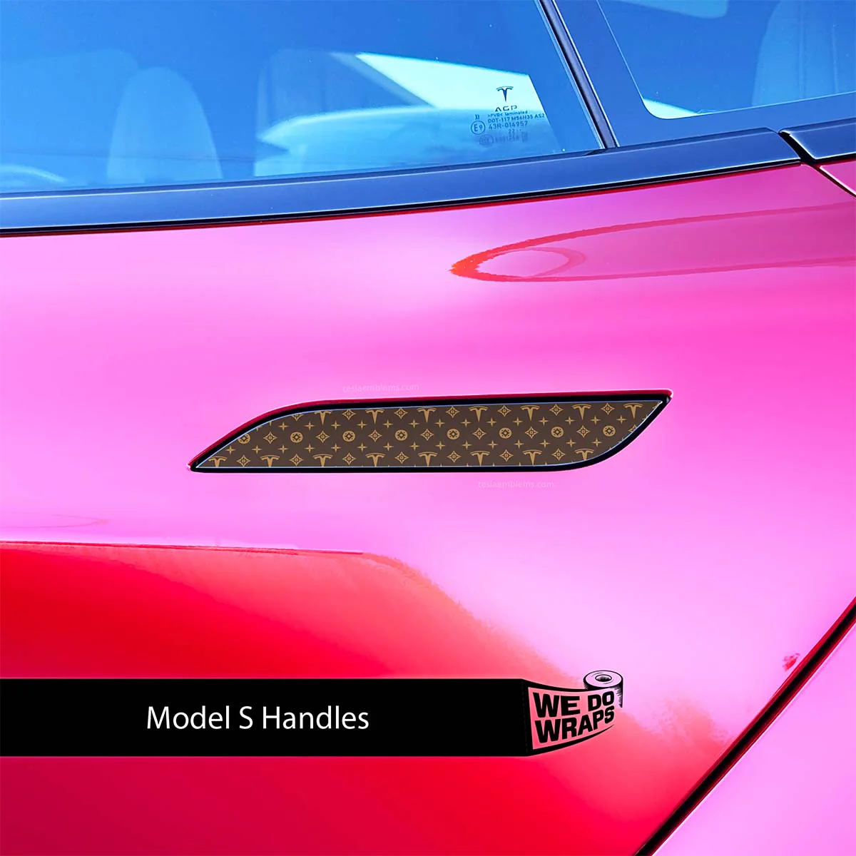 Designer Pattern Tesla Edition Tesla Door Handle Decals (4pcs) - Image 3