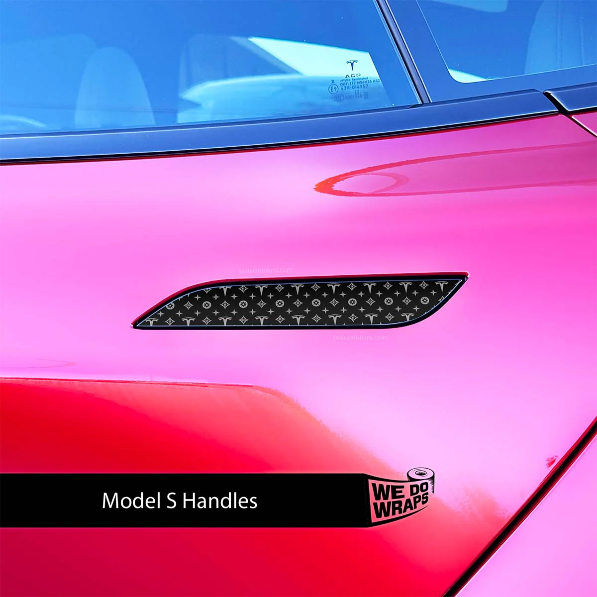 Designer Pattern Tesla Edition Tesla Door Handle Decals (4pcs) - Image 4