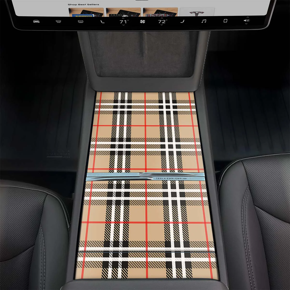 Designer Plaid | Tesla Center Console Wrap Kit | Model Y 2026