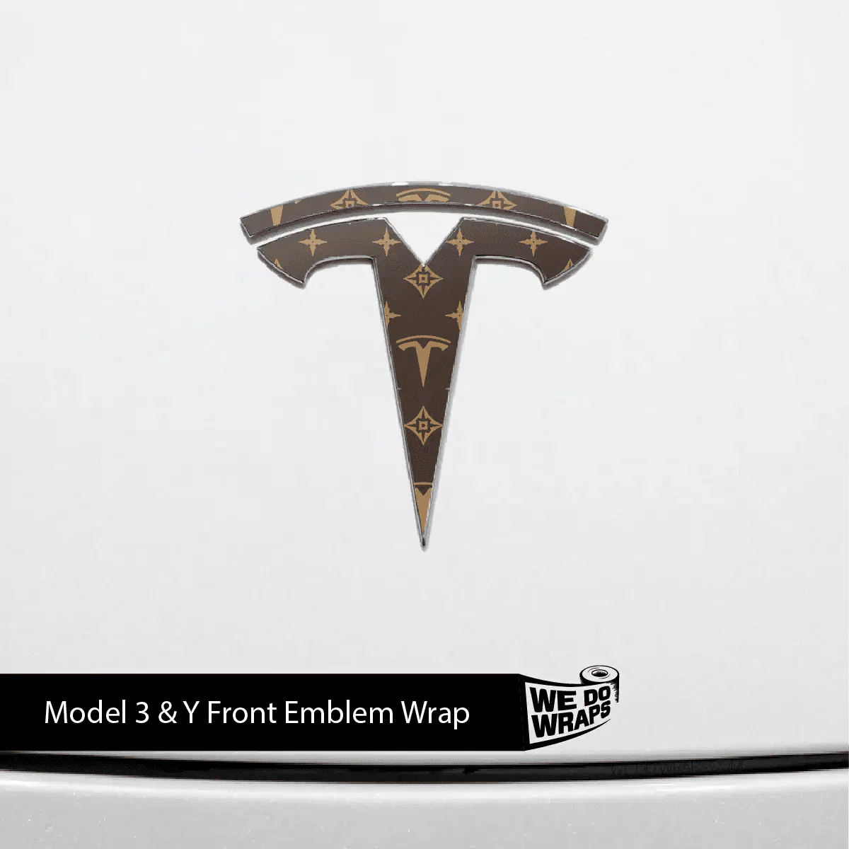 Designer Tesla Edition Pattern Tesla Emblem Decals (Front + Back) | Model Y