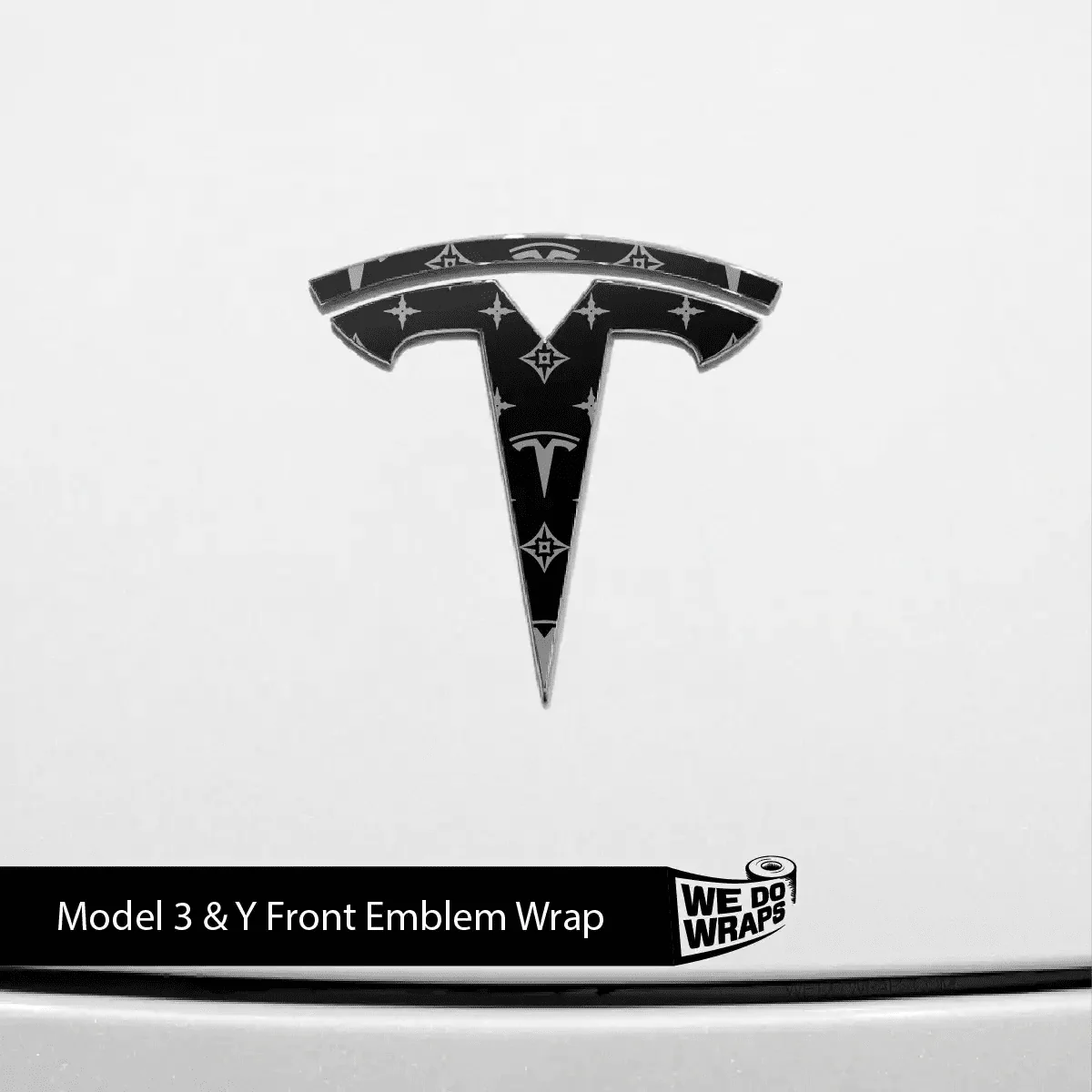Designer Tesla Edition Pattern Tesla Emblem Decals (Front + Back) | Model Y - Image 2