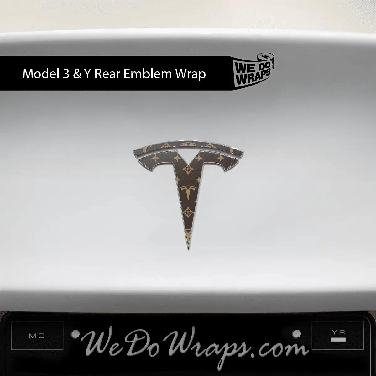 Designer Tesla Edition Pattern Tesla Emblem Decals (Front + Back) | Model Y - Image 3