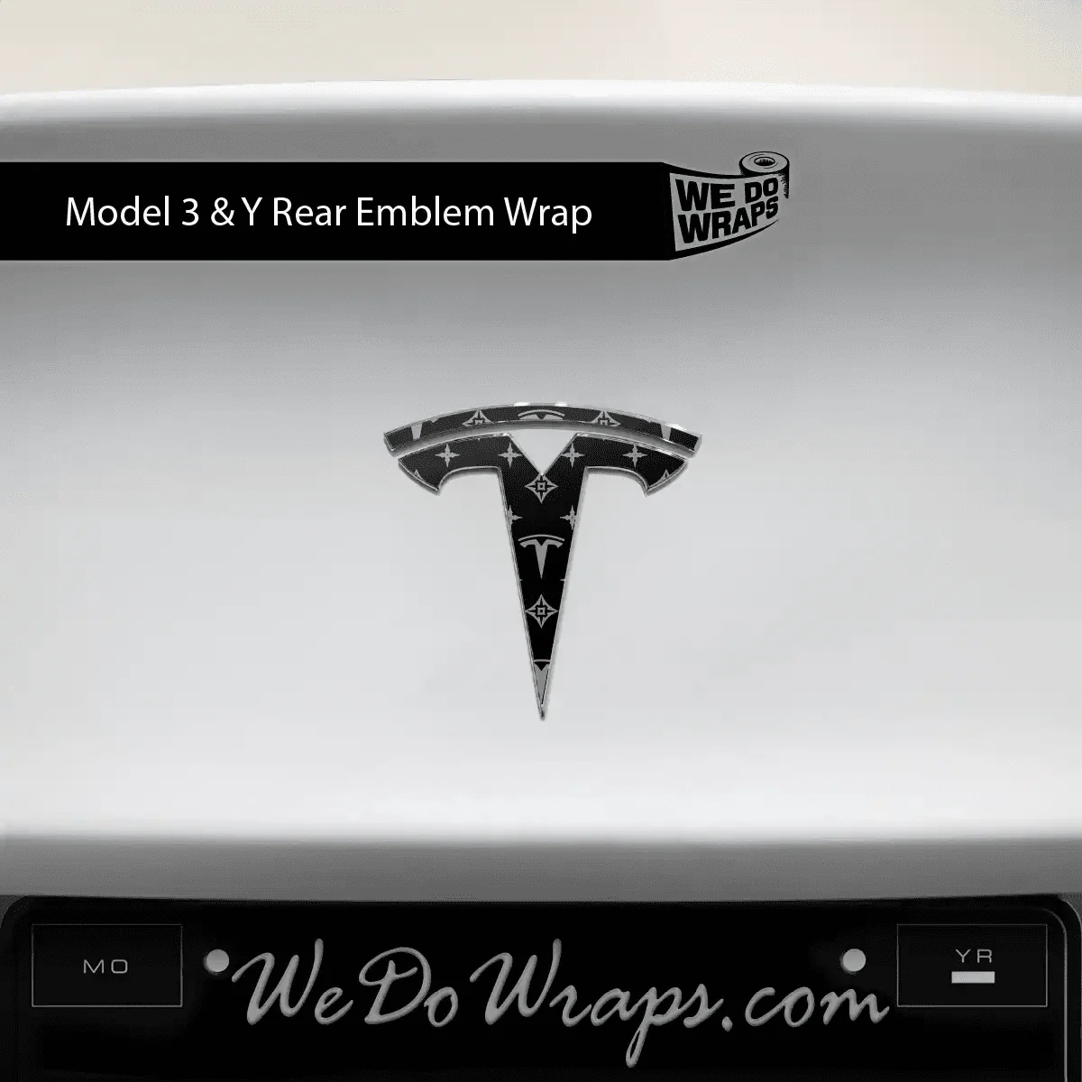 Designer Tesla Edition Pattern Tesla Emblem Decals (Front + Back) | Model Y - Image 4