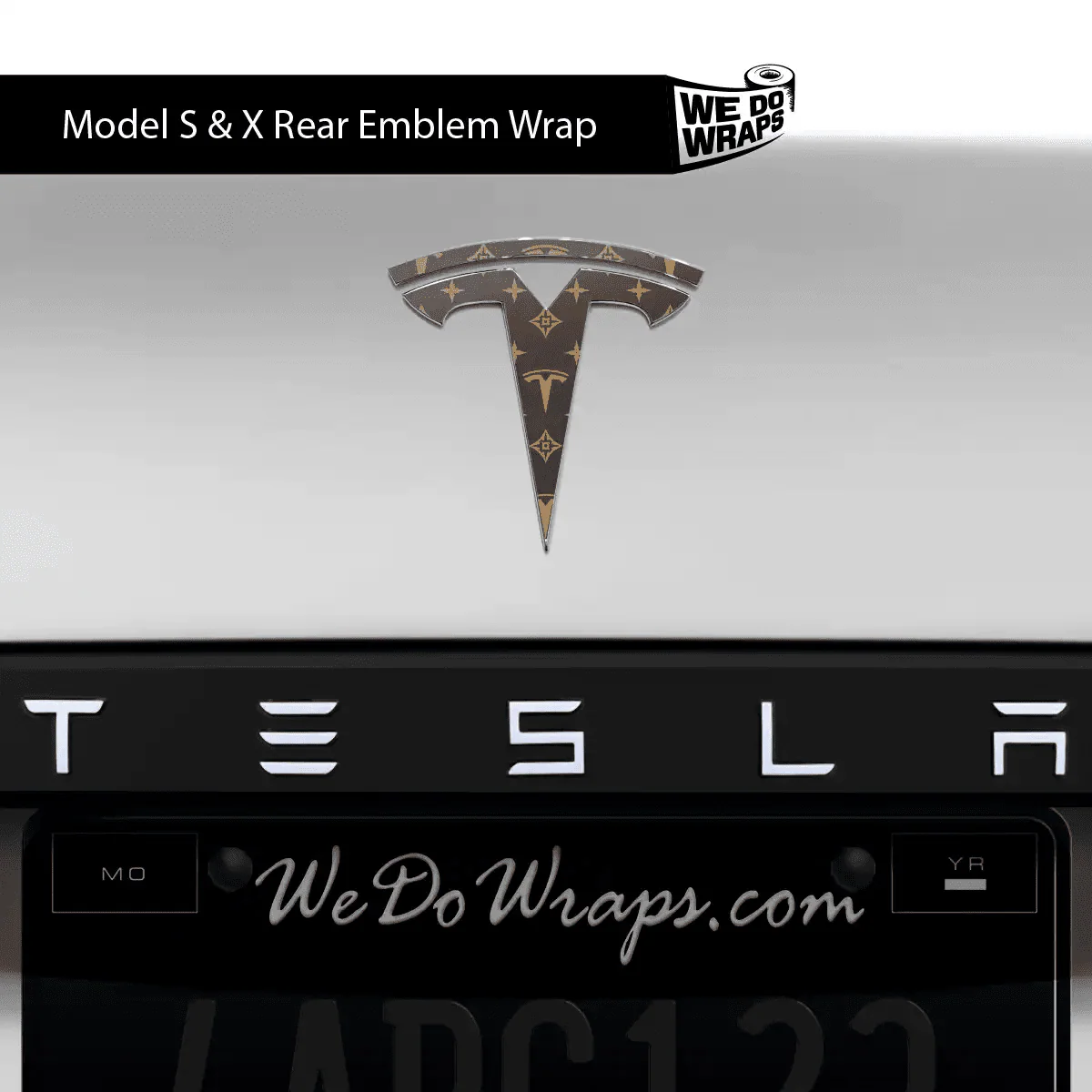 Designer Tesla Edition Pattern Tesla Emblem Decals (Front + Back) | Model X - Image 3