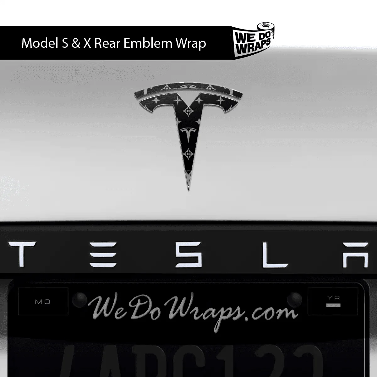 Designer Tesla Edition Pattern Tesla Emblem Decals (Front + Back) | Model X - Image 4