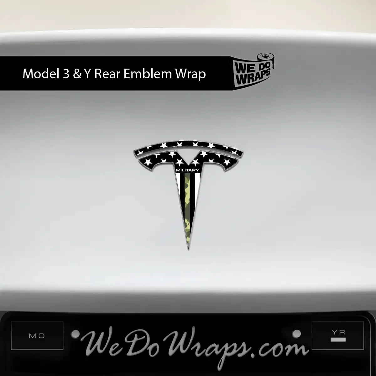 First Responders Armed Forces Tesla Emblem Decals (Front + Back) | Model 3 - Image 2