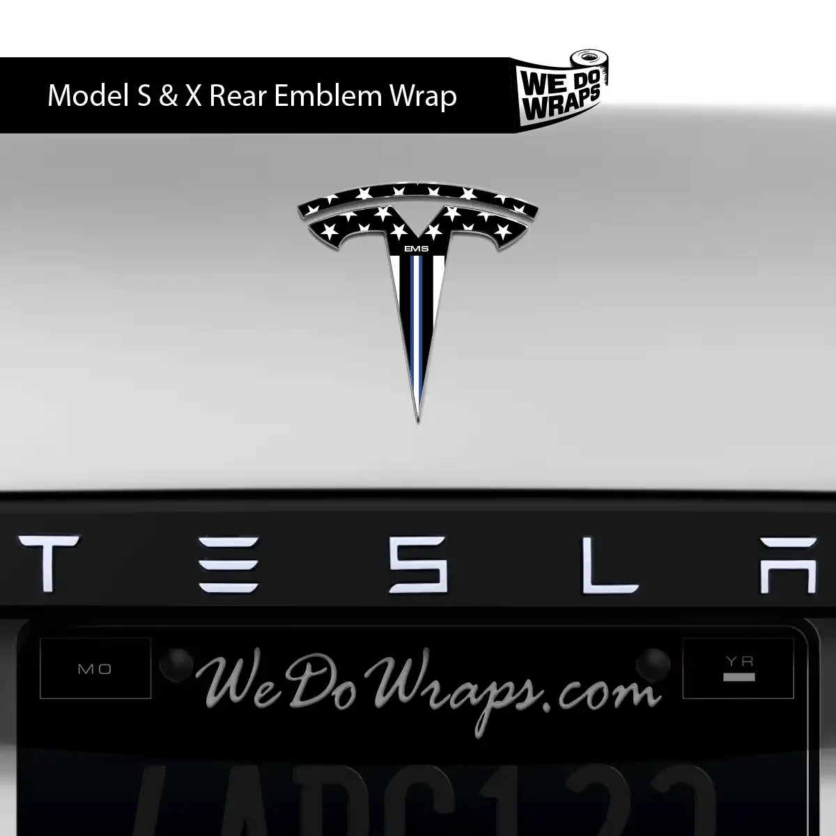 First Responders EMS Tesla Emblem Decals (Front + Back) | Model X - Image 2