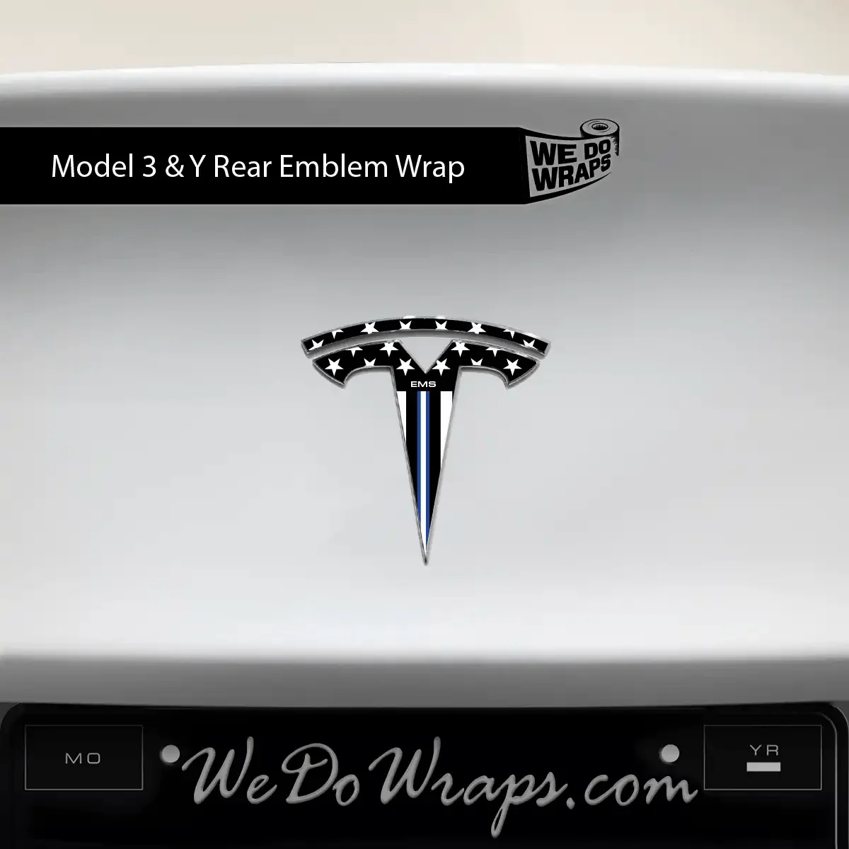 First Responders EMS Tesla Emblem Decals (Front + Back) | Model 3 - Image 2