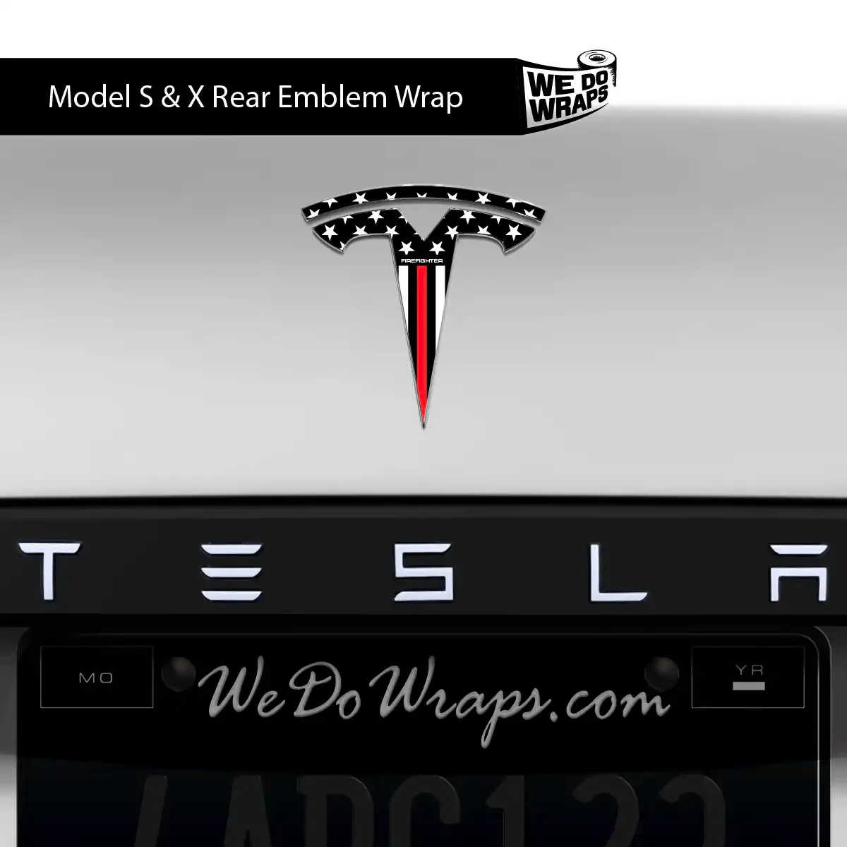 First Responders Firefighter Tesla Emblem Decals (Front + Back) | Model S - Image 2