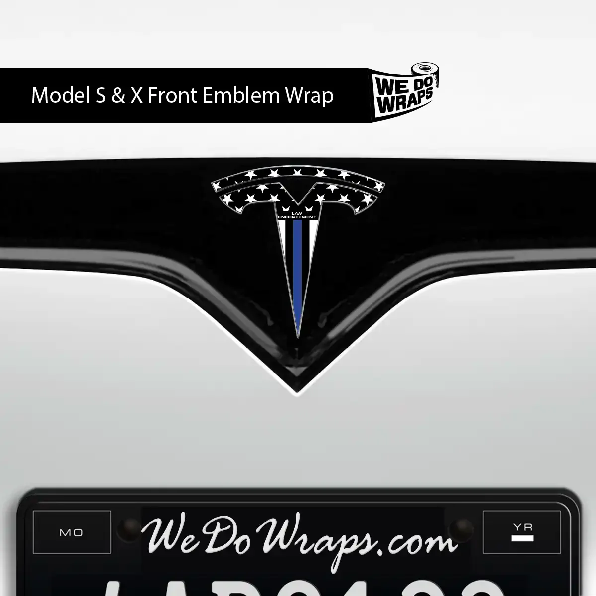 First Responders Law Enforcement Tesla Emblem Decals (Front + Back) | Model S