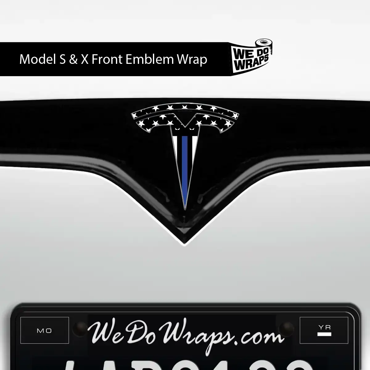 First Responders Law Enforcement Tesla Emblem Decals (Front + Back) | Model S - Image 3