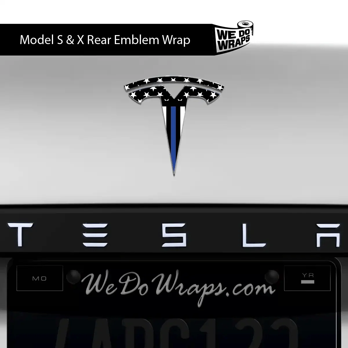 First Responders Law Enforcement Tesla Emblem Decals (Front + Back) | Model S - Image 4