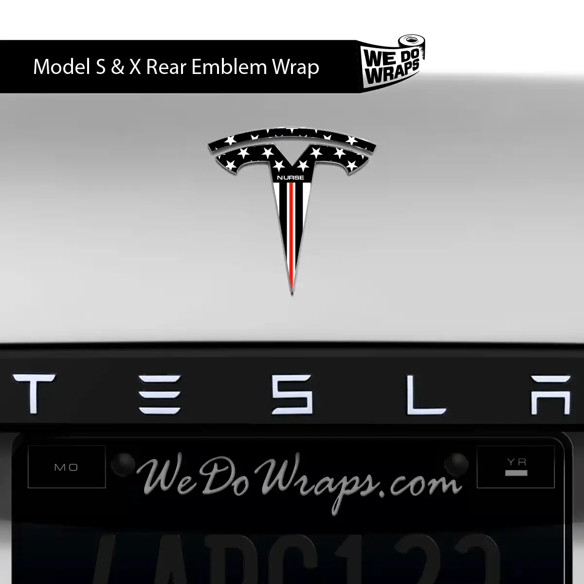 First Responders Nurse Tesla Emblem Decals (Front + Back) | Model X - Image 2