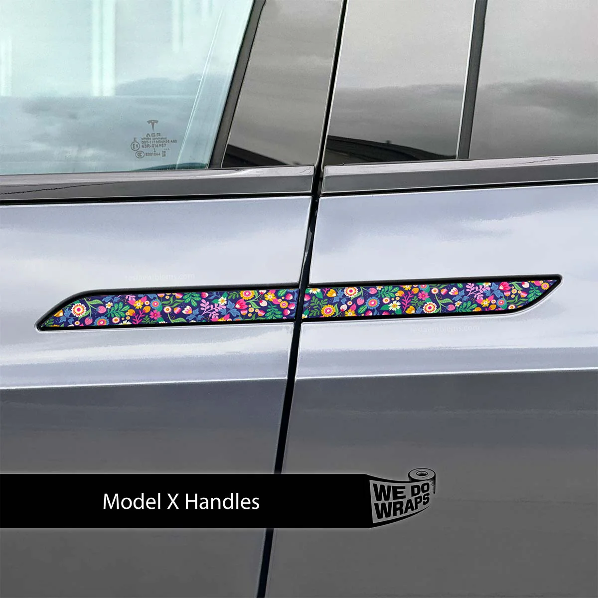 Floral Meadow Tesla Door Handle Decals (4pcs) - Image 3