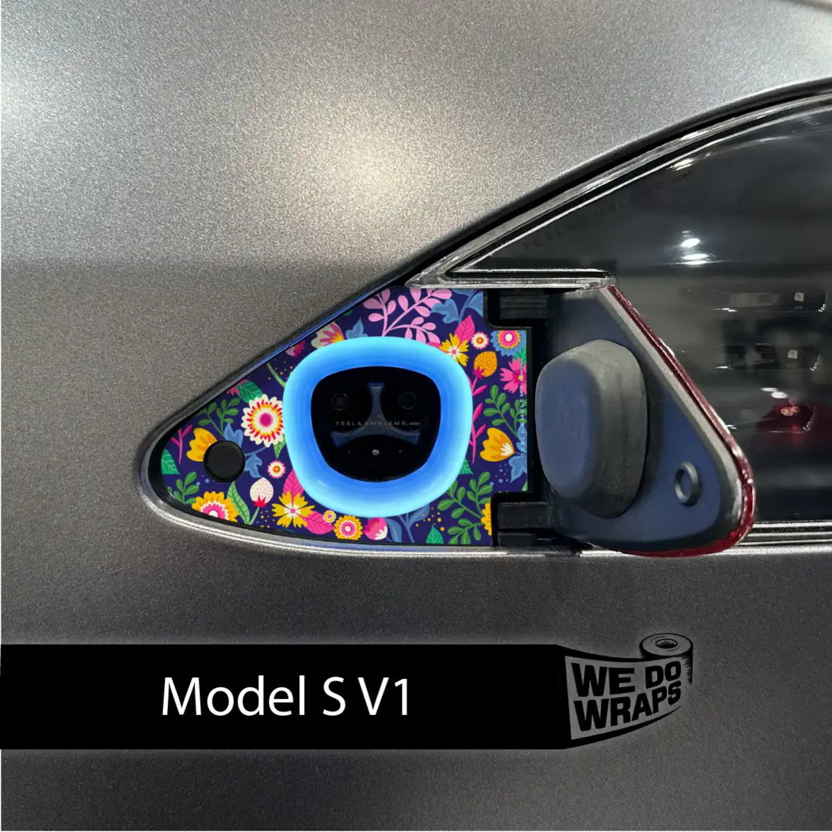Floral Meadows Tesla Charge Port Wrap | Model S - Image 2