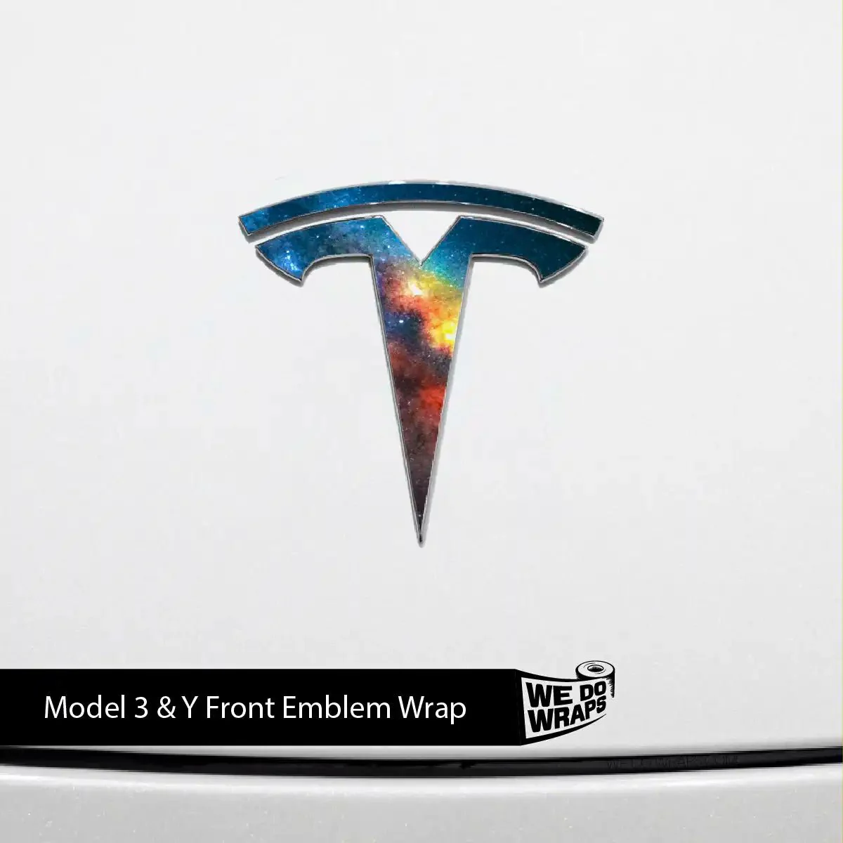 Galaxy Tesla Emblem Decals (Front + Back) | Model 3