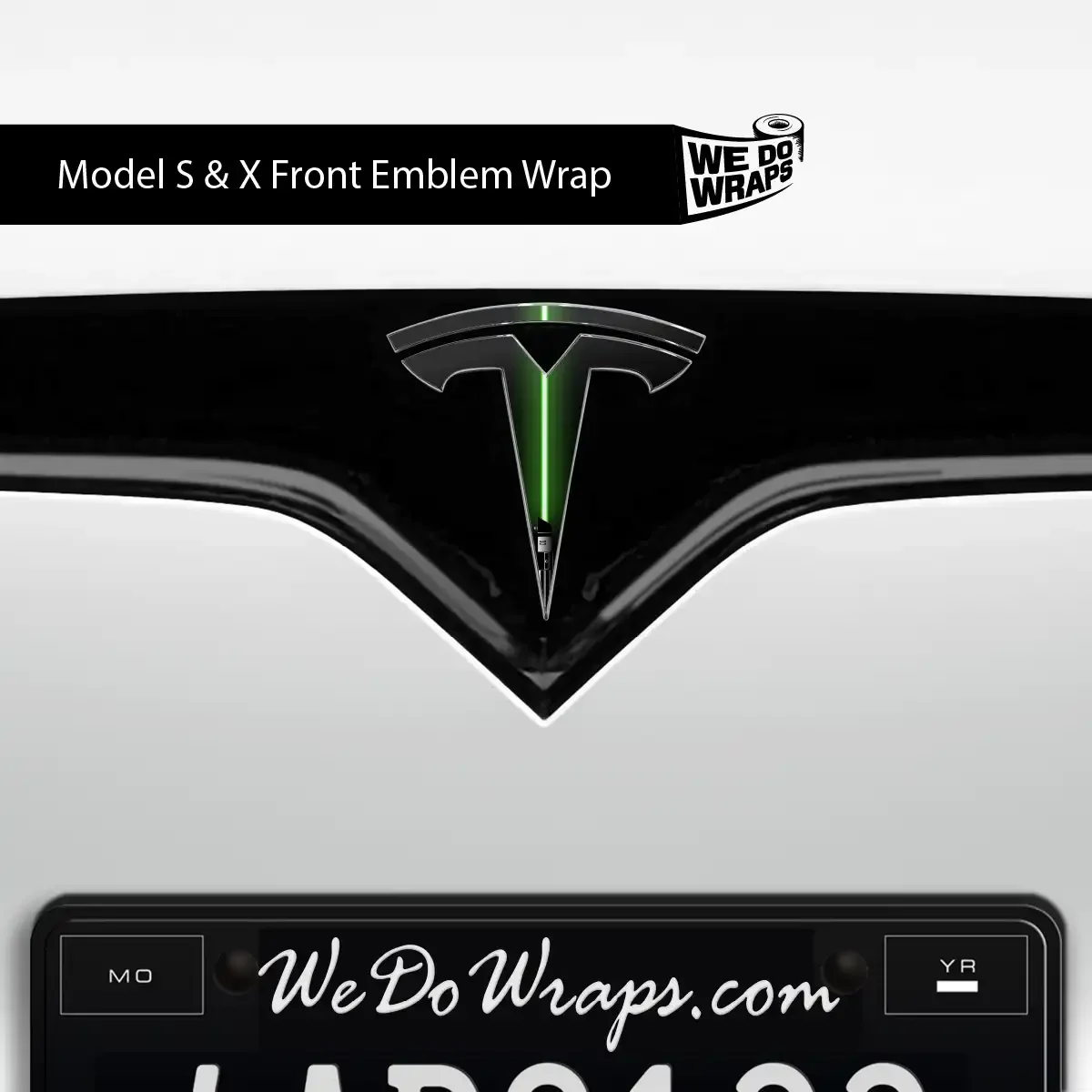 Green Laser Sword Tesla Emblem Decals (Front + Back) | Model X