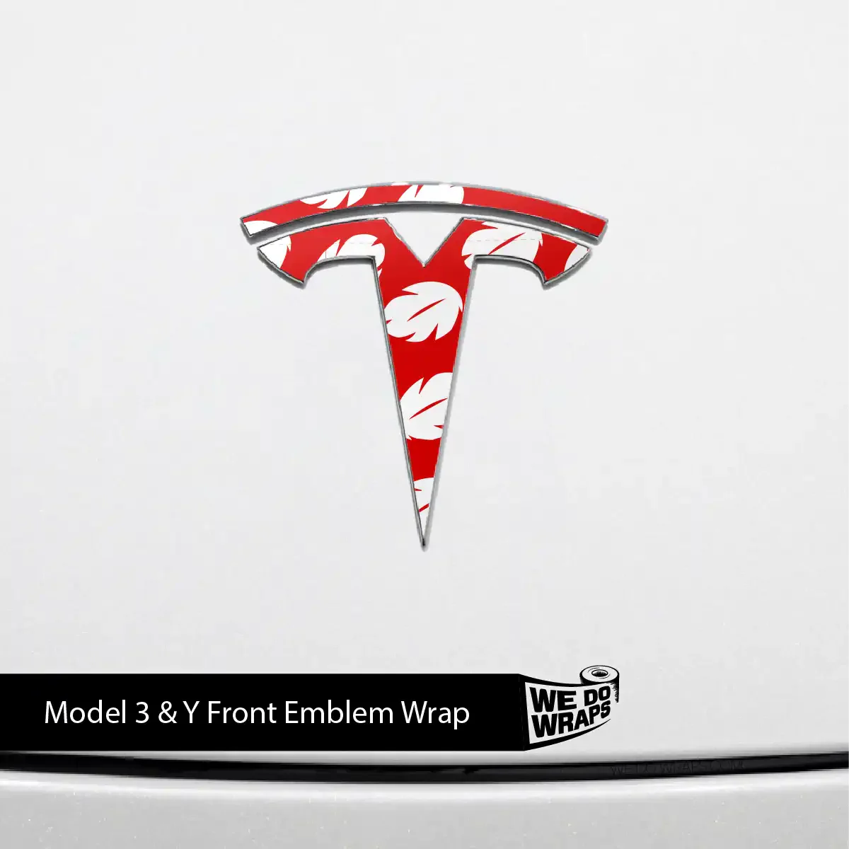Hawaiian Tesla Emblem Decals (Front + Back) | Model 3