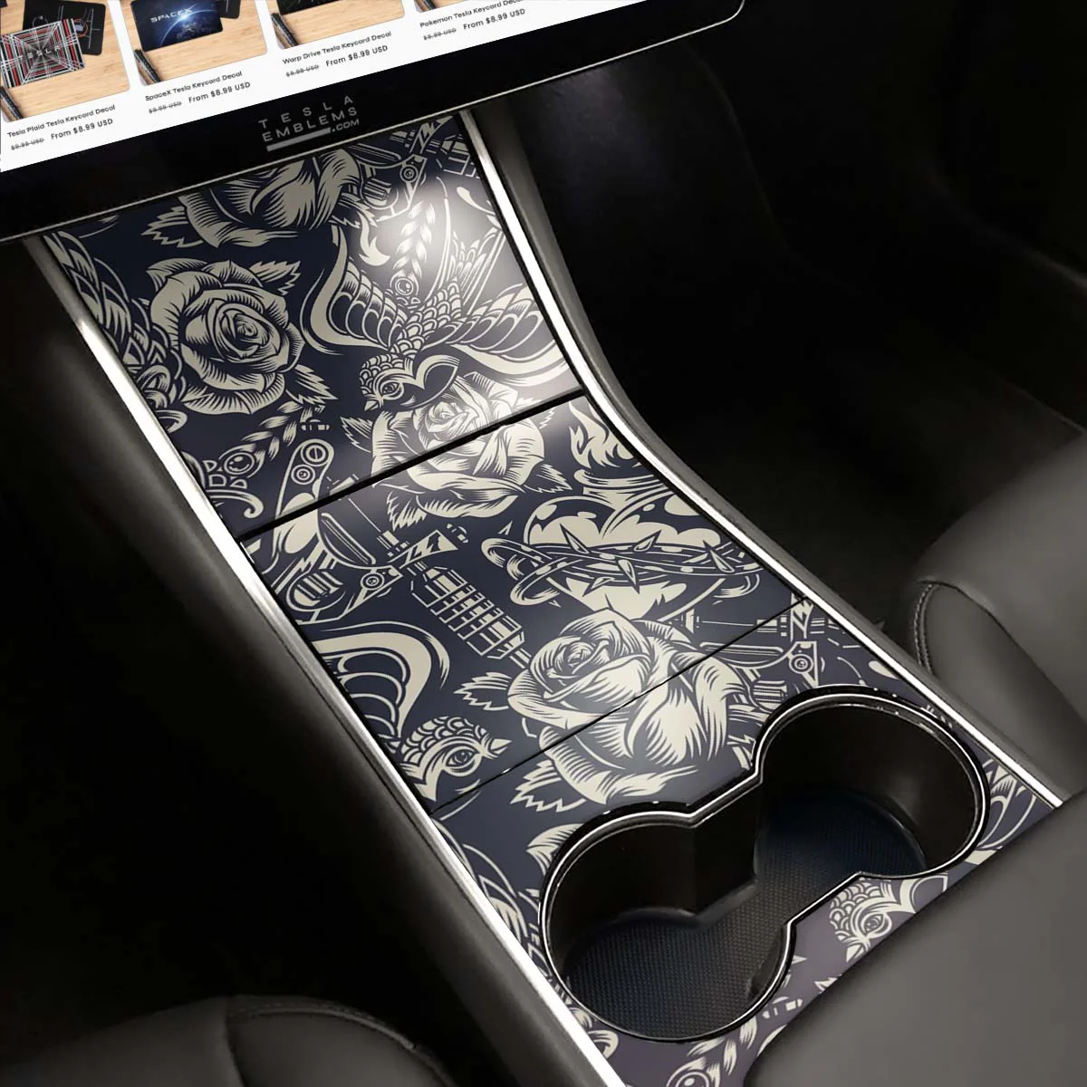 Ink & Elegance Art | Tesla Center Console Wrap Kit | Model 3 ’17-20