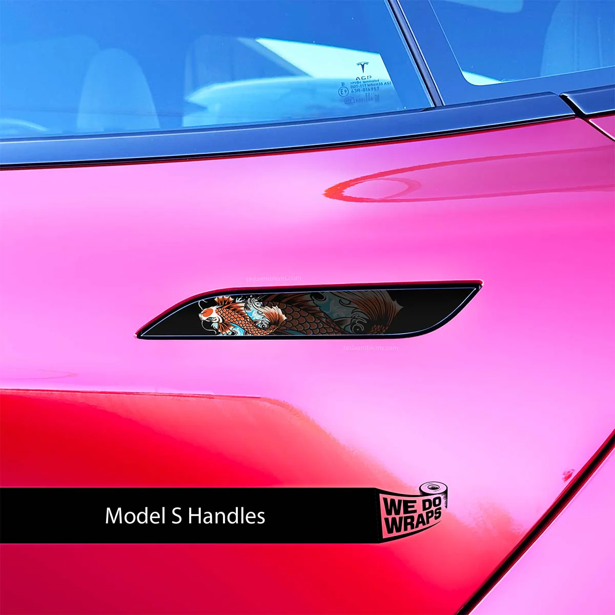 Koi Tattoo Art Tesla Door Handle Decals (4pcs) - Image 2