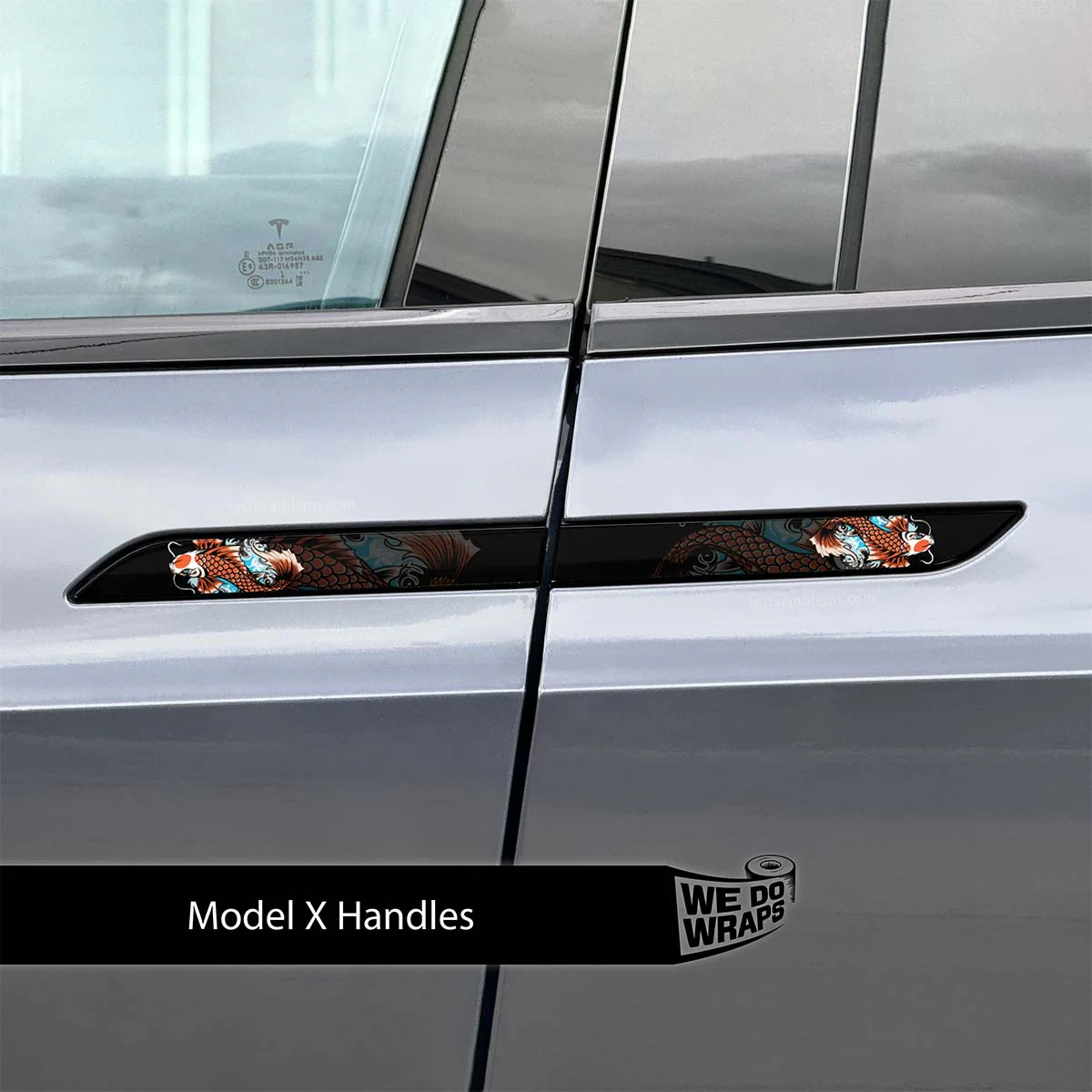 Koi Tattoo Art Tesla Door Handle Decals (4pcs) - Image 3