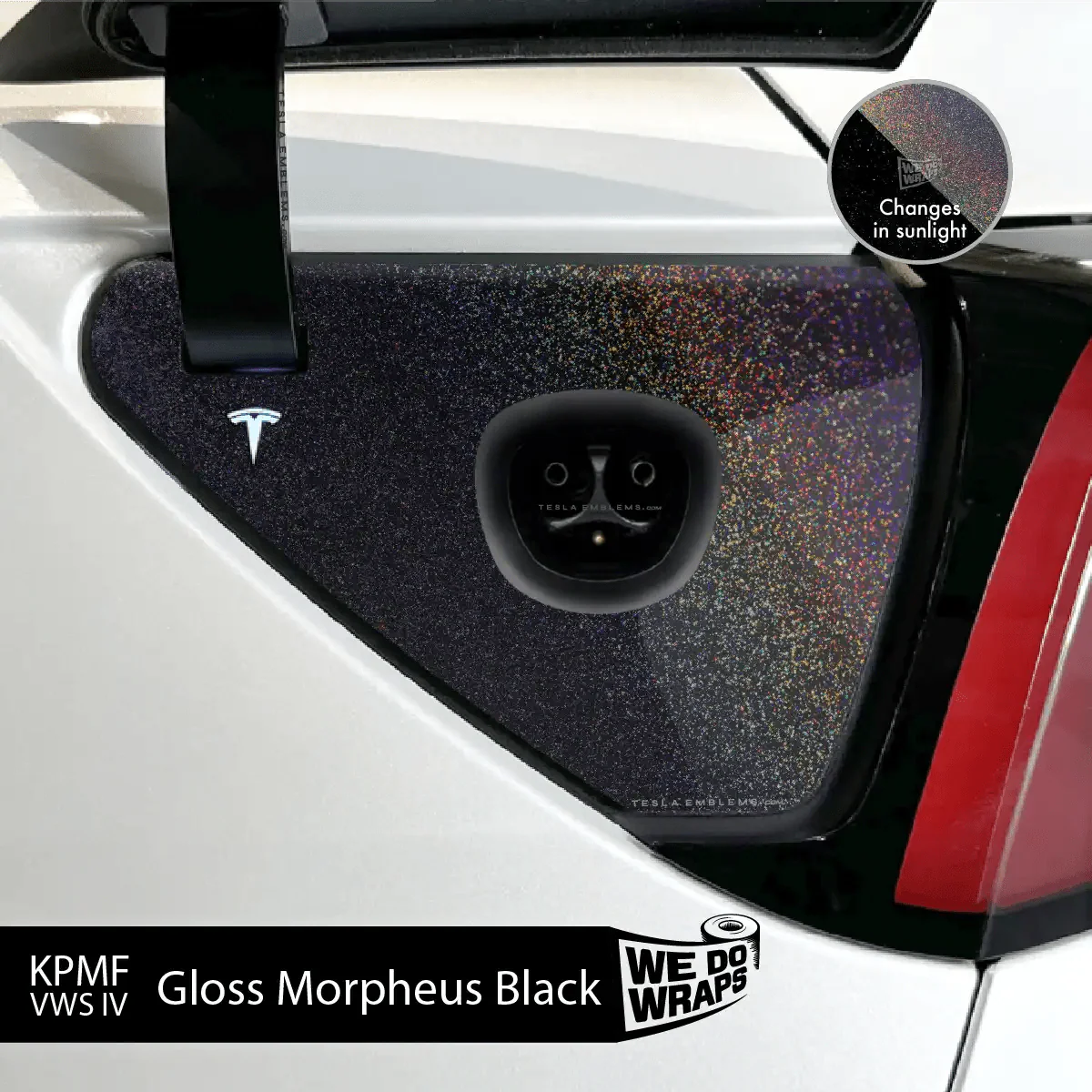 KPMF Gloss Morpheus Black Tesla Charge Port Wrap | Model Y - Image 2