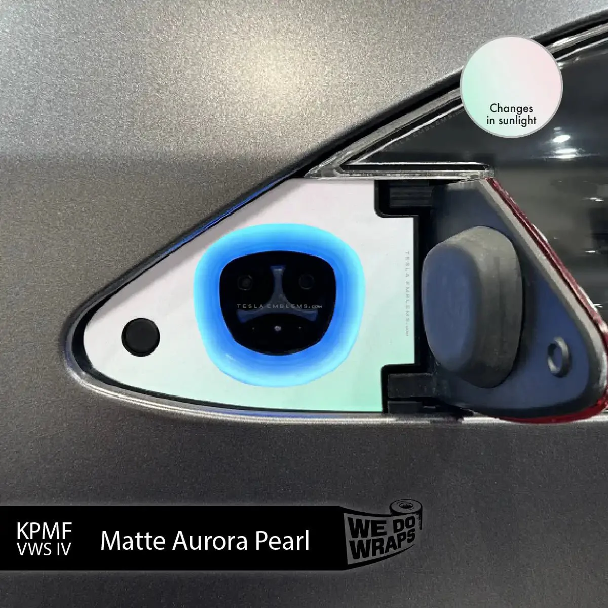 KPMF Matte Aurora Pearl Tesla Charge Port Wrap | Model X - Image 2