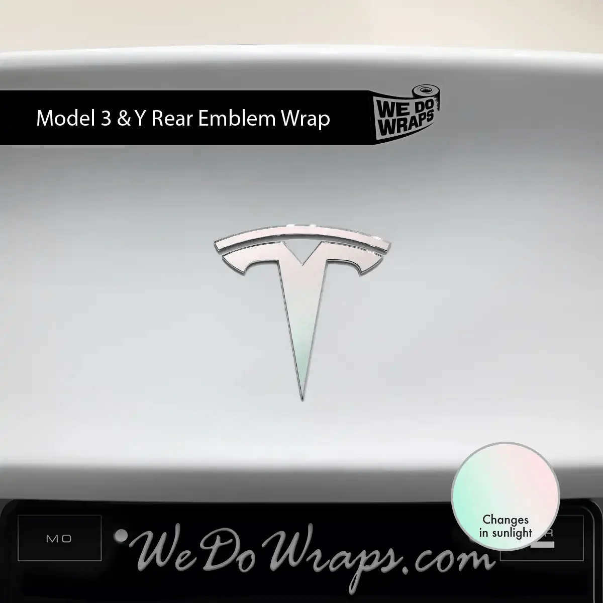 KPMF Matte Aurora Pearl Tesla Emblem Decals (Front + Back) | Model Y - Image 3