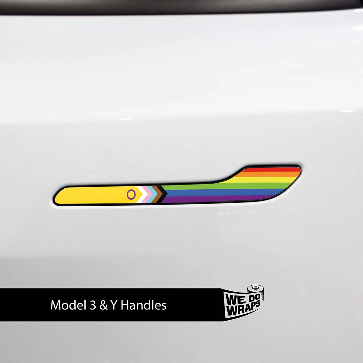 LGBTQ+ Pride Flag Tesla Door Handle Decals (4pcs)